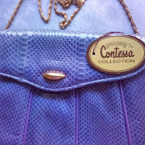 Contessa Bags Contessa Snakeskin Purple Bag Poshmark